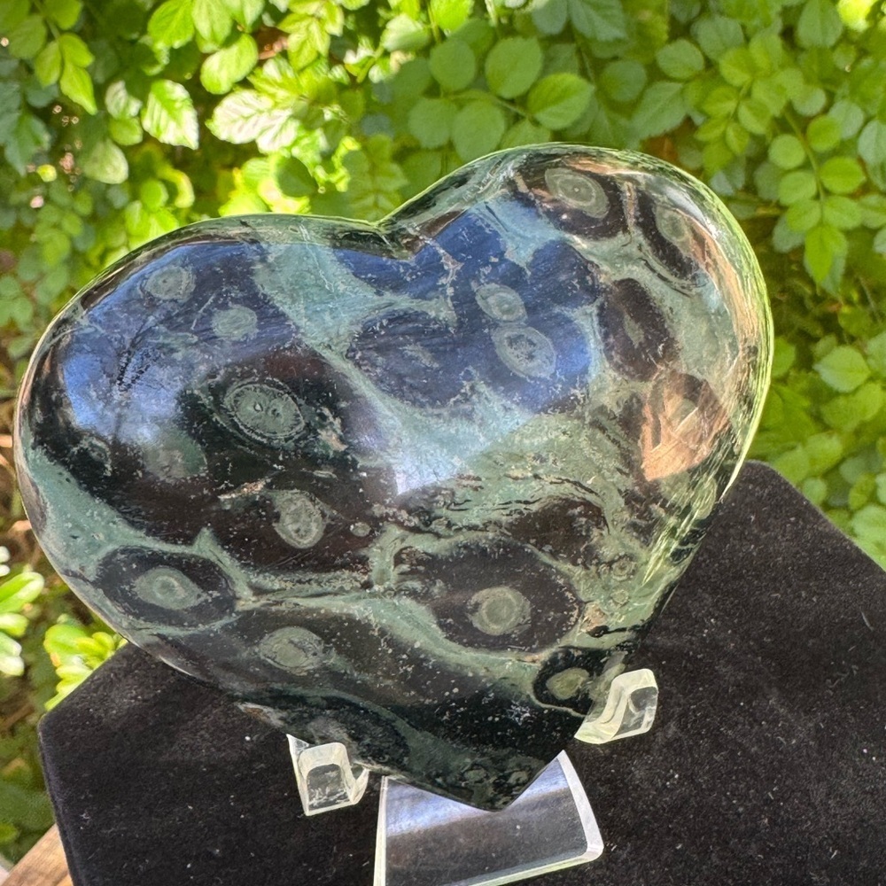 Kambaba Jasper Heart 11.7oz - Picture 3 of 6